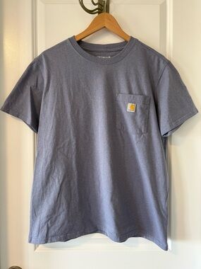 Carhartt Pocket Tee Periwinkle Blue Loose Fit Youth L 12-14